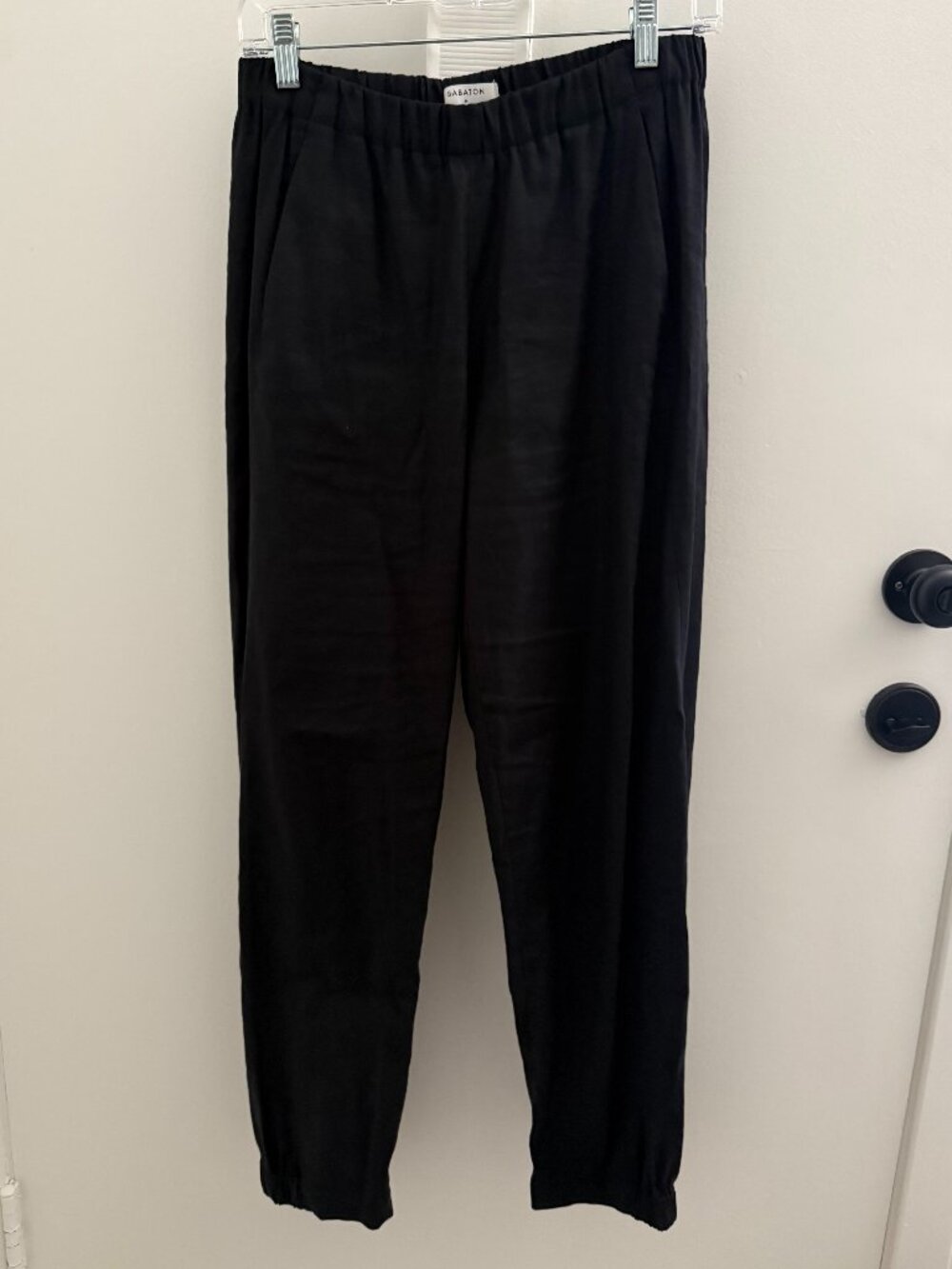 Black Linen Joggers